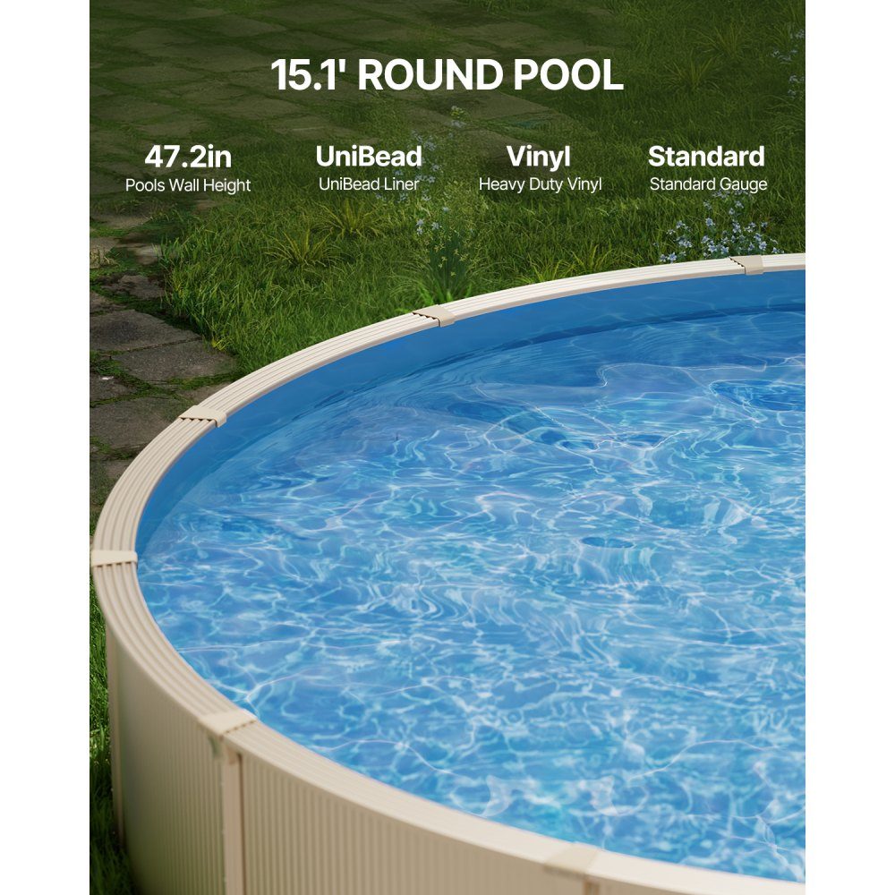Liner de piscine rond φ 460x120 cm, revêtement intérieur, revêtement de remplacement, couverture intérieure, revêtement de piscine, revêtement en vinyle standard de style Unibead, résistant à l'usure, pour piscines hors sol d'une hauteur de paroi de 120 c