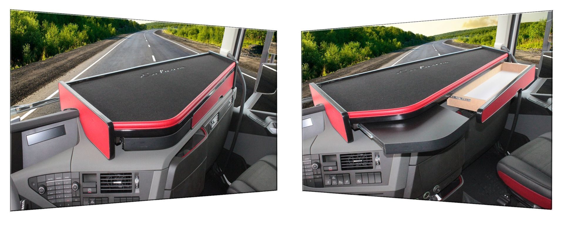 Półka pod telewizor TIR VOLVO FH VOLVO EURO6 FH4 czerwona