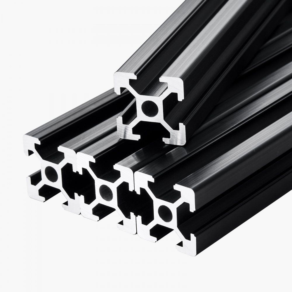 4pcs Aluminum Profile 1200mm T-Slot 2020 Aluminum Extruded Profile European Standard Anodized Linear Rail Groove Profile for 3D Printer CNC Machine DIY Laser Engraving Black