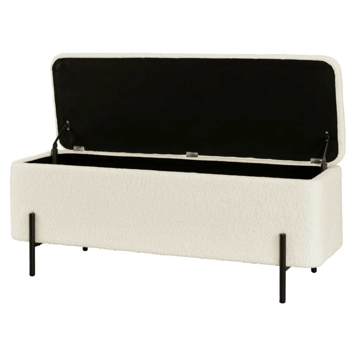 LIVARNO® upholstered bench with teddy cover and metal legs