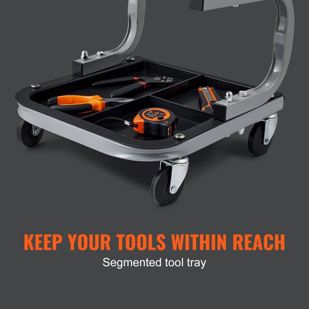 Car workshop rolling board, workshop lounger, assembly lounger, workshop stool, 36 x 36 x 36 cm, assembly rolling board with 36 x 18 x 4 cm seat, steel + PU workshop stool, load capacity up to 113 kg, repair stool