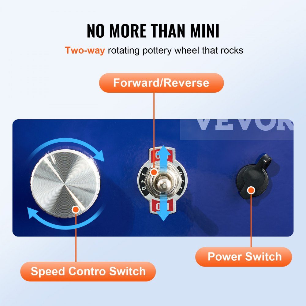 Pottery Wheel Ceramic Wheel 30W Blue Electric Pottery Wheel 10cm 300RPM Pottery Wheel Molding Machine with Apron Suitable for Beginners, Enthusiasts etc
