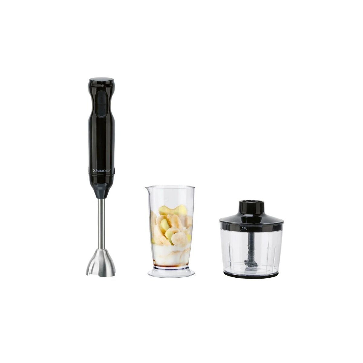 Zestaw blendera ręcznego SILVERCREST® tworzywo sztuczne „SSMS 600 G7”, 4 sztuki (czarny)