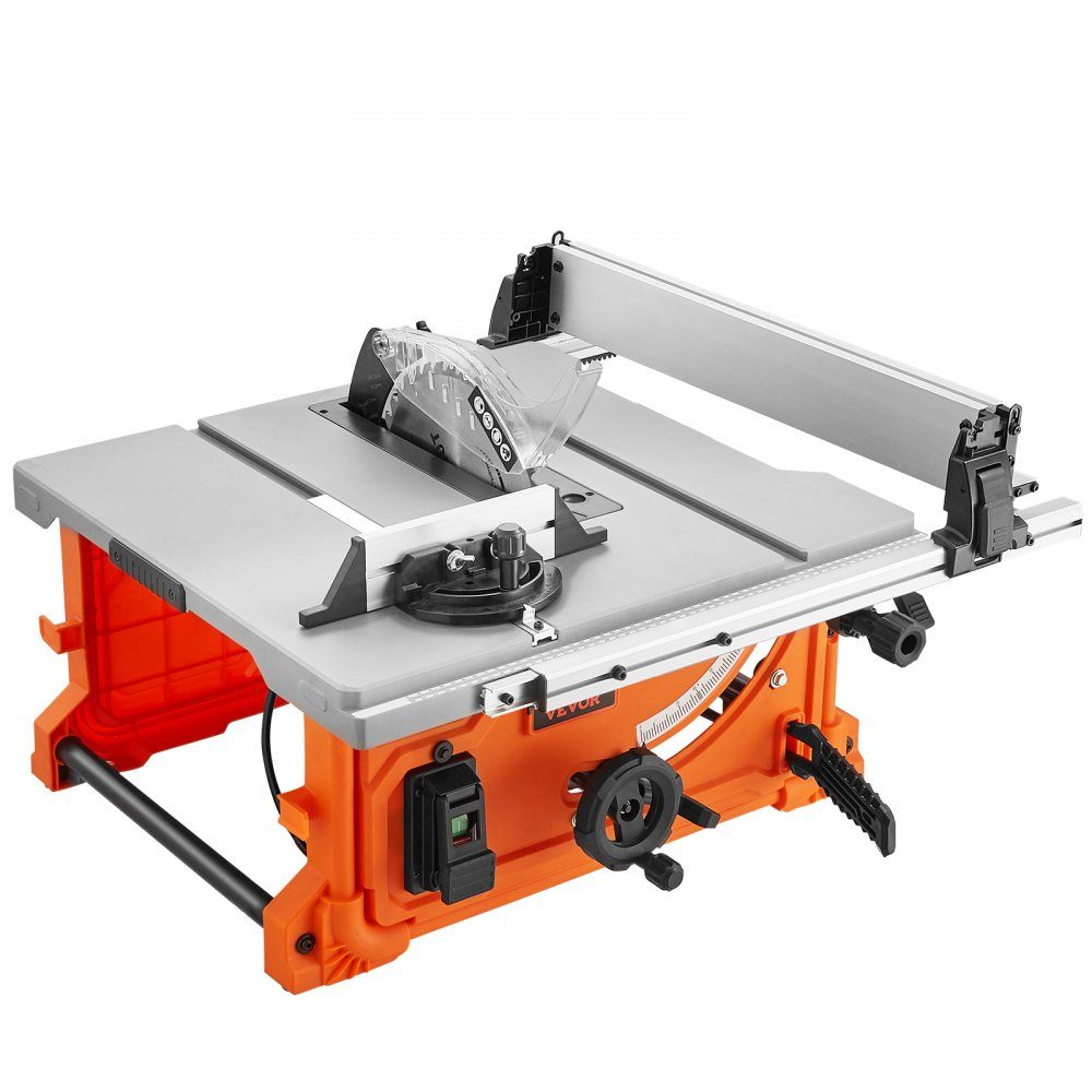 Tischkreissäge 4400 U/min, Tischkreissäge 1800 W, 85 mm bei 90° Querschnitt / 60 mm bei 45° Schrägschnitt, Winkelanschlag -60˚/60˚, ideal zum Schneiden von Holz und für DIY-Holzbearbeitungsprojekte