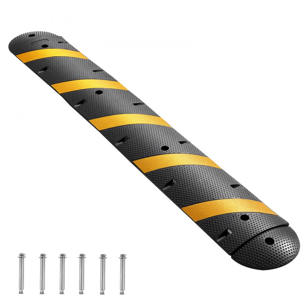 Pont à câbles de 183 cm, 2 canaux, protection anti-débordement en caoutchouc, capacité de charge de 9979 kg, revêtements de sol, rampe de protection contre le déclenchement avec vis d'expansion, pour allées en gravier en béton bitumineux, 1 pièce Pont à câbles de 183 cm, 2 canaux, protection anti-débordement en caoutchouc, capacité de charge de 9979 kg, revêtements de sol, rampe de protection contre le déclenchement avec vis d'expansion, pour allées en gravier en béton bitumineux, 1 pièce