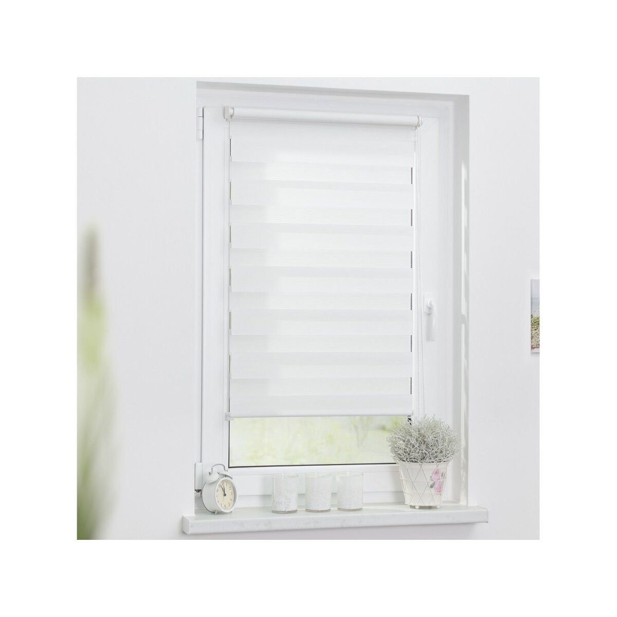Lichtblick Duo roller blind Klemmfix, no drilling required, from 45x150 cm (white, 50x150 cm)