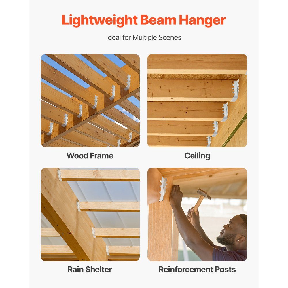 50 pieces. Beam shoe, wooden connector, internal dimensions 40x38x199 mm, beam connector, beam support with rust protection coating, post support connection clamps for floor coverings and ceiling ties