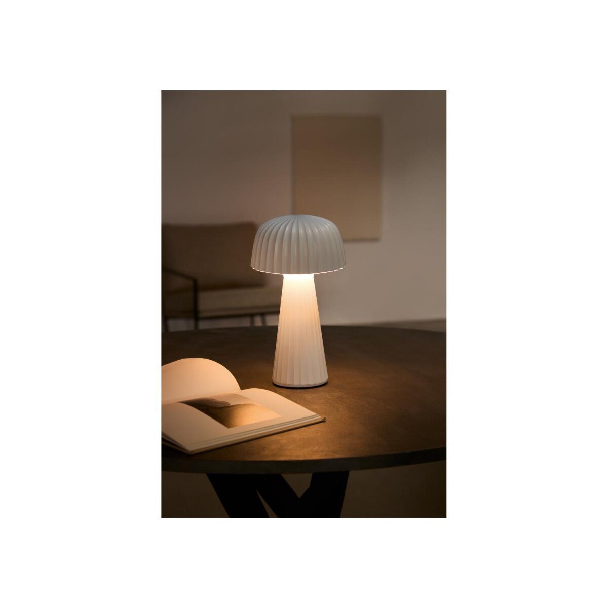 LIVARNO home lampe de table d'extérieur à piles, avec variateur tactile, blanche