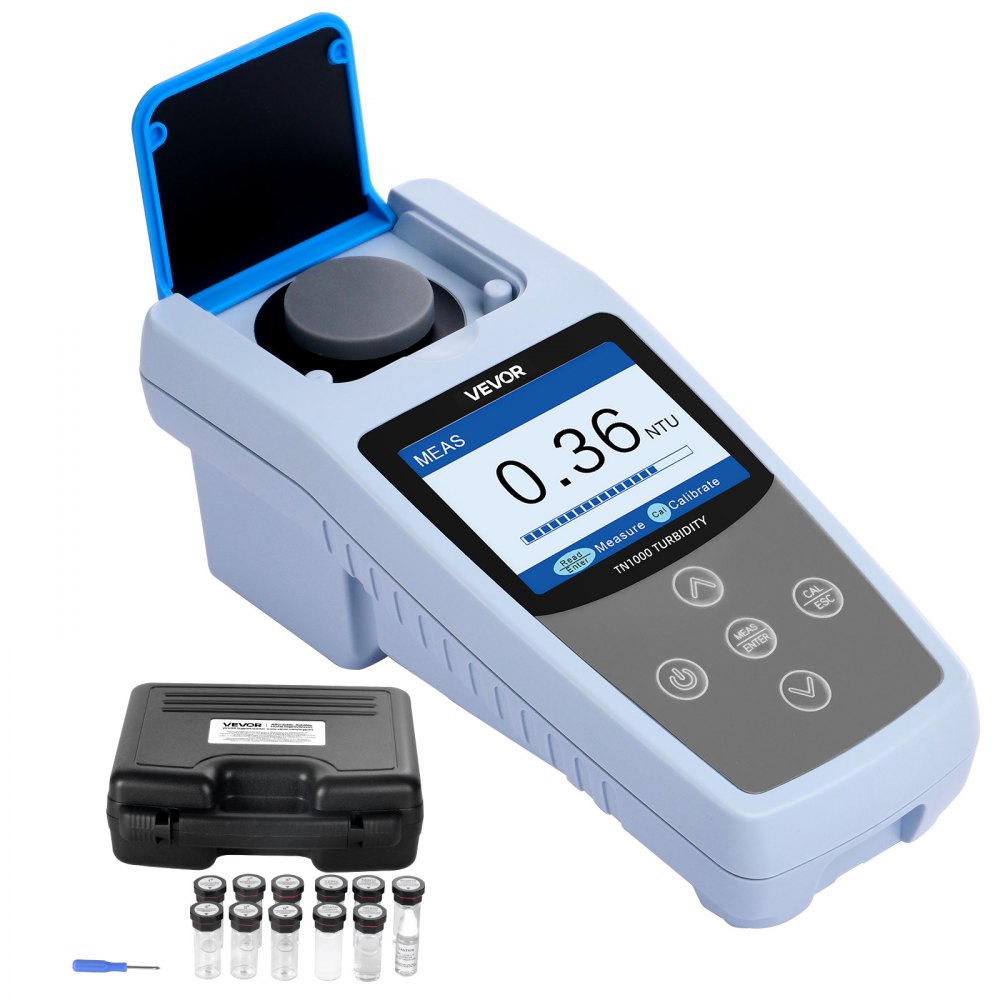Turbidimètre, plage de mesure 0-1000 NTU, conforme à la norme ISO 7027, turbidimètre portable, lecture rapide, avec solutions d'étalonnage, flacon d'échantillon et mallette de transport, pour le terrain et l'usine Turbidimètre, plage de mesure 0-1000 NTU, conforme à la norme ISO 7027, turbidimètre portable, lecture rapide, avec solutions d'étalonnage, flacon d'échantillon et mallette de transport, pour le terrain et l'usine