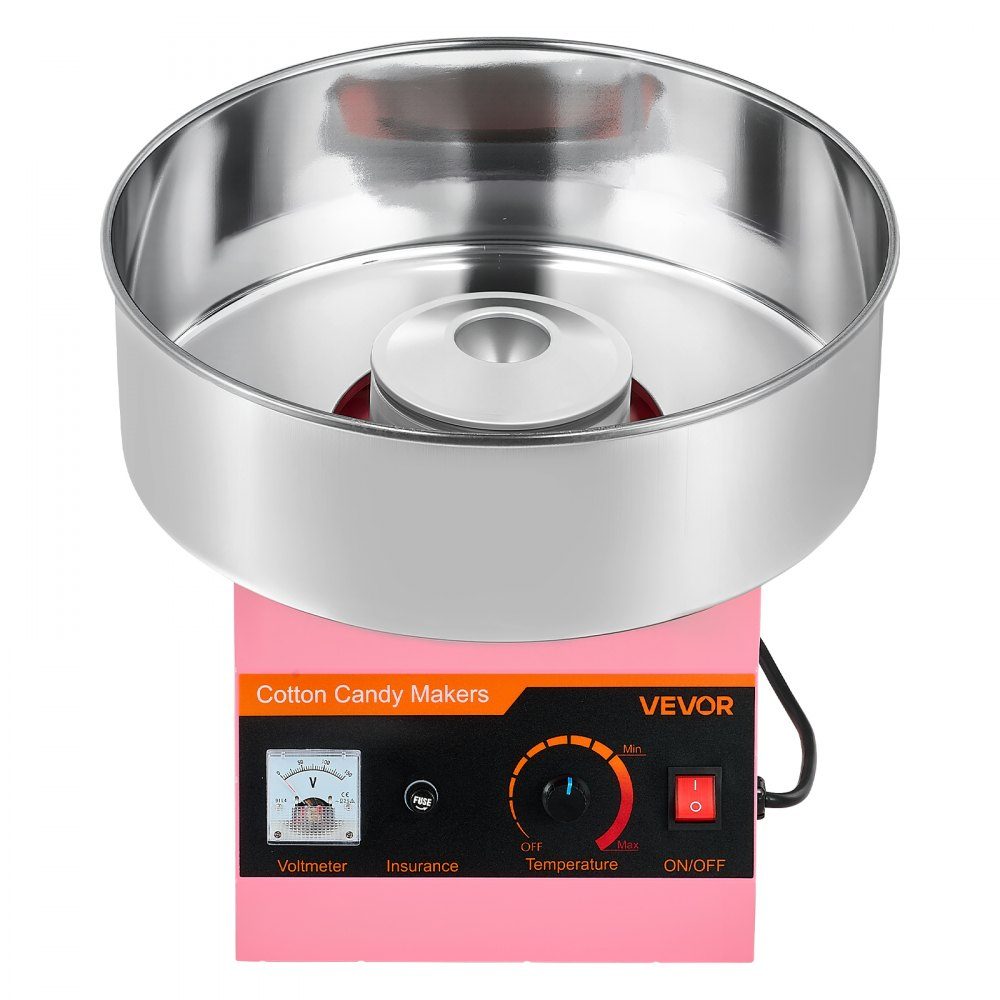 Machine à barbe à papa, machine à barbe à papa électrique 1000 W avec bol en acier inoxydable de 38 cm et cuillère à bonbons, fait de la barbe à papa pour les anniversaires à la maison, les réunions de famille, 3500 tr/min, rose – Réf. HT-23903