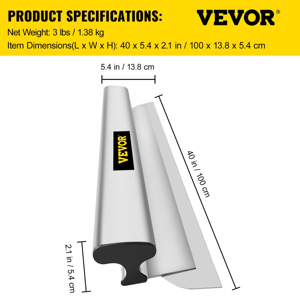 Dekospachtel 100 cm x 13,8 cm x 5,4 cm breiter Spachtel, 1,38 kg Trockenbau-Flächenspachtel, 0,5 mm Blattstärke, Fassadenspachtel aus Edelstahl, Gipserspachtel zum Verputzen von Wänden und Decken Dekospachtel 100 cm x 13,8 cm x 5,4 cm breiter Spachtel, 1,38 kg Trockenbau-Flächenspachtel, 0,5 mm Blattstärke, Fassadenspachtel aus Edelstahl, Gipserspachtel zum Verputzen von Wänden und Decken