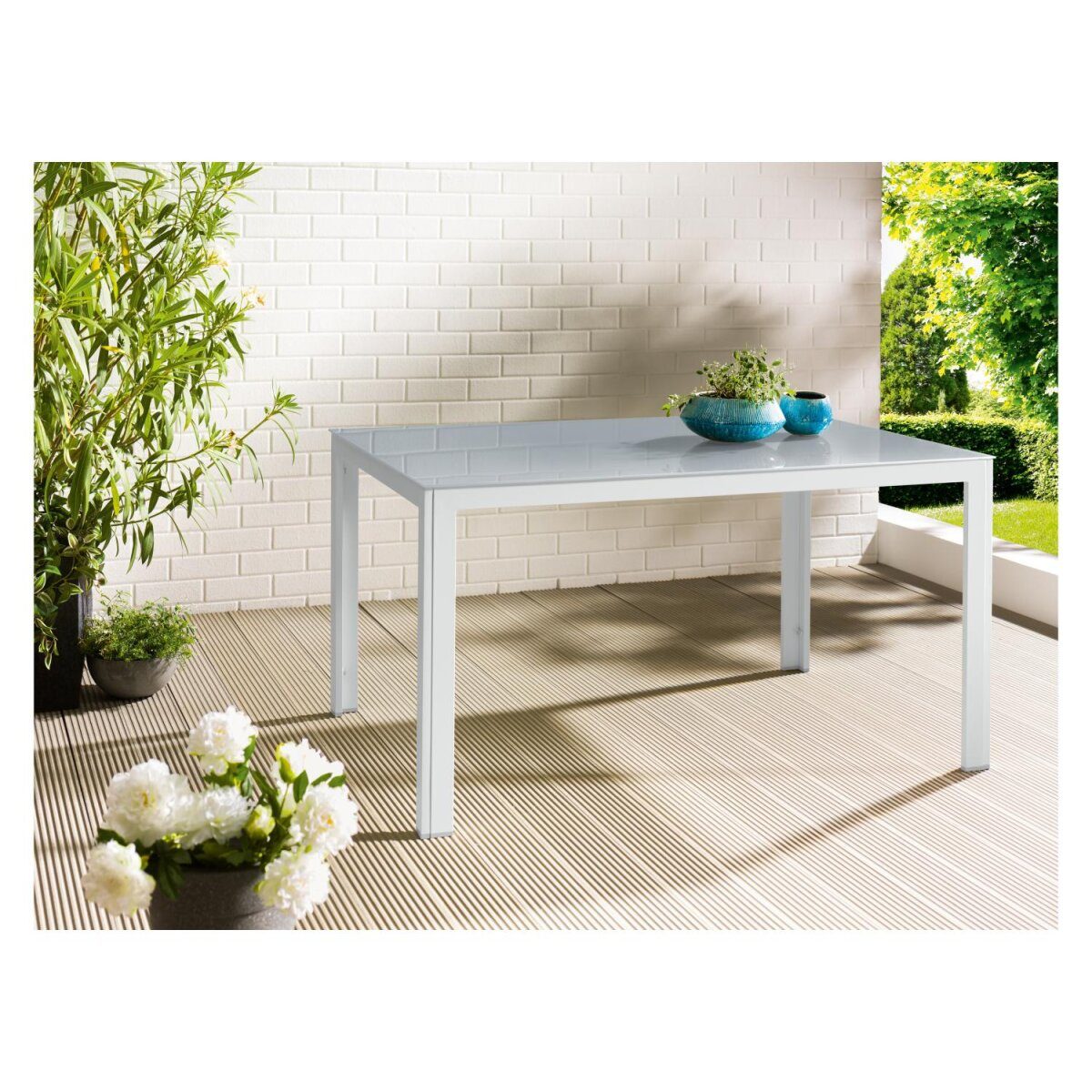LIVARNO HOME aluminum garden table »Houston« white, 140 x 92 x 74 cm