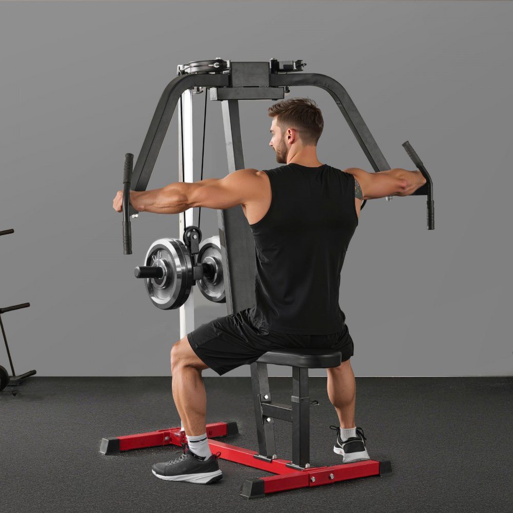 Vlindermachine speciaalapparaat (204 kg draagvermogen) voor het bovenlichaam voor de homegym, verstelbaar fitnessstation, voor spiertraining (borst, rug, achterste deltaspier)