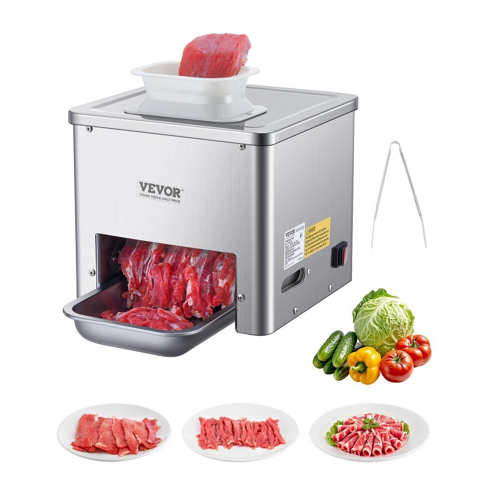 Fleischschneider, Fleischschneider, 550 W, 159 kg/h, kommerzieller Fleischschneider aus Edelstahl (3,5 mm dick), elektrischer Lebensmittelschneider für Restaurant, Supermarkt