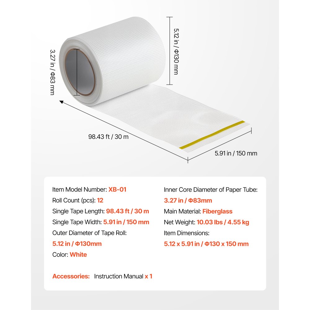 Fugenband, 150 mm B x 30 m L, 12 Rollen, selbstklebendes Glasfaser-Trockenbau-Reparaturband, Gewebeband für Reparatur- und Spachtelarbeiten für eine glatte, ebene Wandoberfläche Fugenband, 150 mm B x 30 m L, 12 Rollen, selbstklebendes Glasfaser-Trockenbau-Reparaturband, Gewebeband für Reparatur- und Spachtelarbeiten für eine glatte, ebene Wandoberfläche