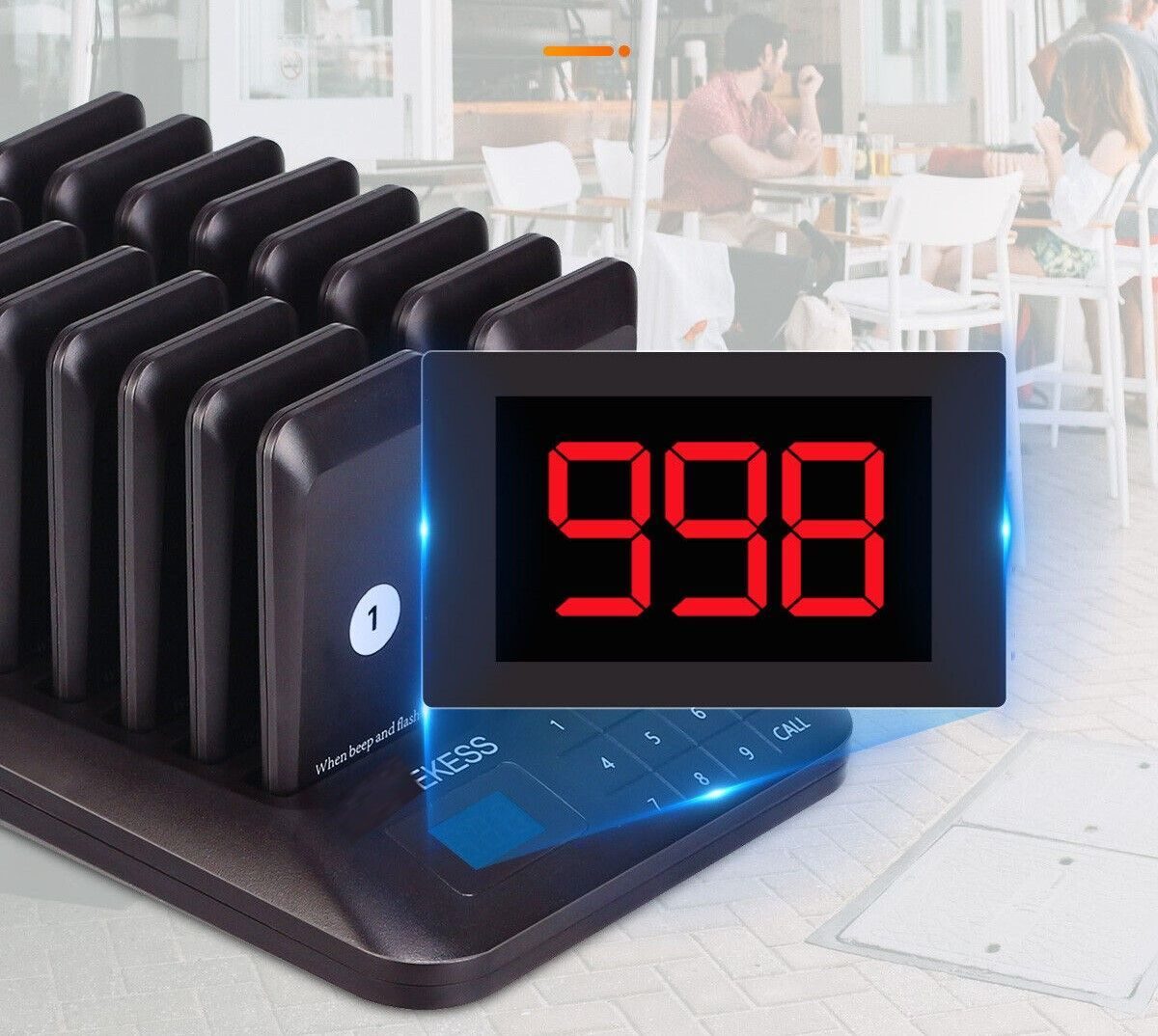 Restaurant Pager System Kundenrufsystem 16 Pager für Food Trucks Bar Gastro Kundensystem