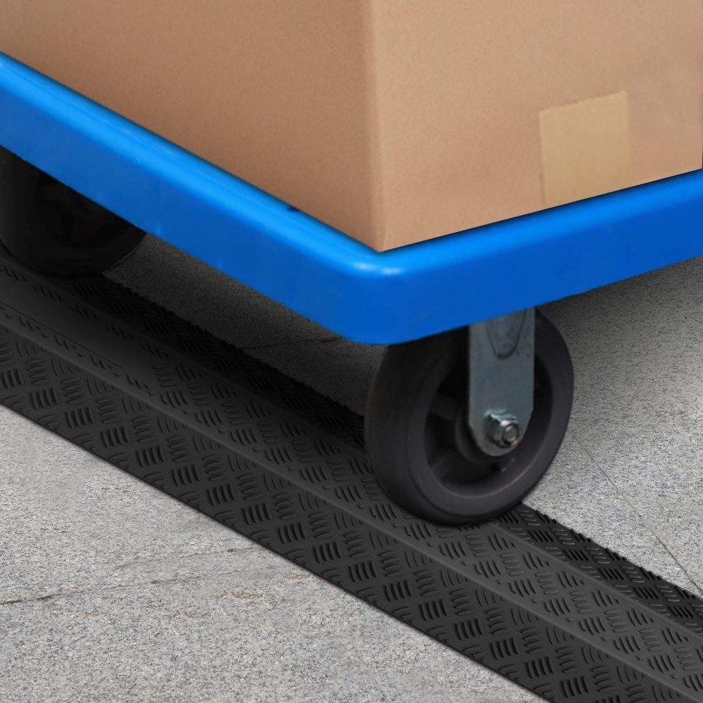 Paquet de 2 ralentisseurs 100x13x2cm, protection de câble de 2000lb, rampe de protection contre les chutes sur le couvercle de câble – Réf. HT-23242