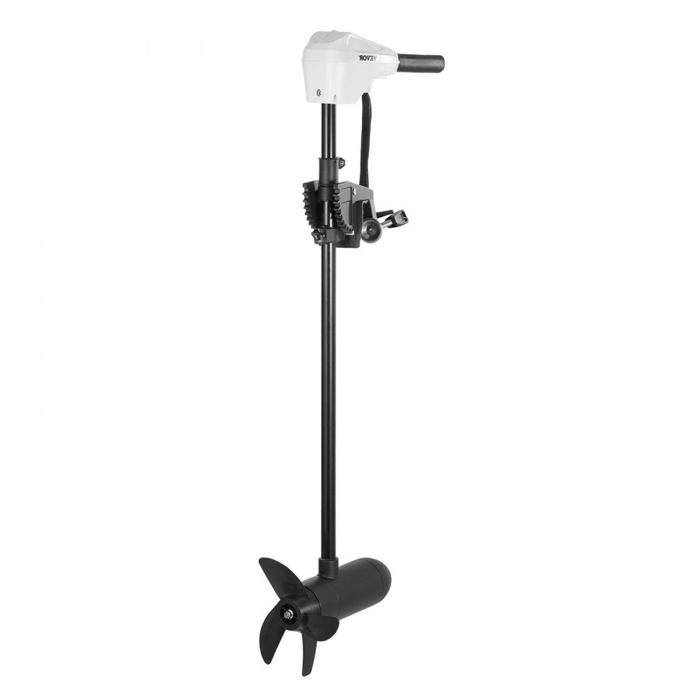 Elektrischer Außenbordmotor, Bootsmotor, Heckmontage, 12 V, 25 kg Schub, 8-Gang-Trolling-Motor mit Batterieanzeige, für Kajaks, Angelboote auf Süß-/Salzwasser, 76 cm Schaft