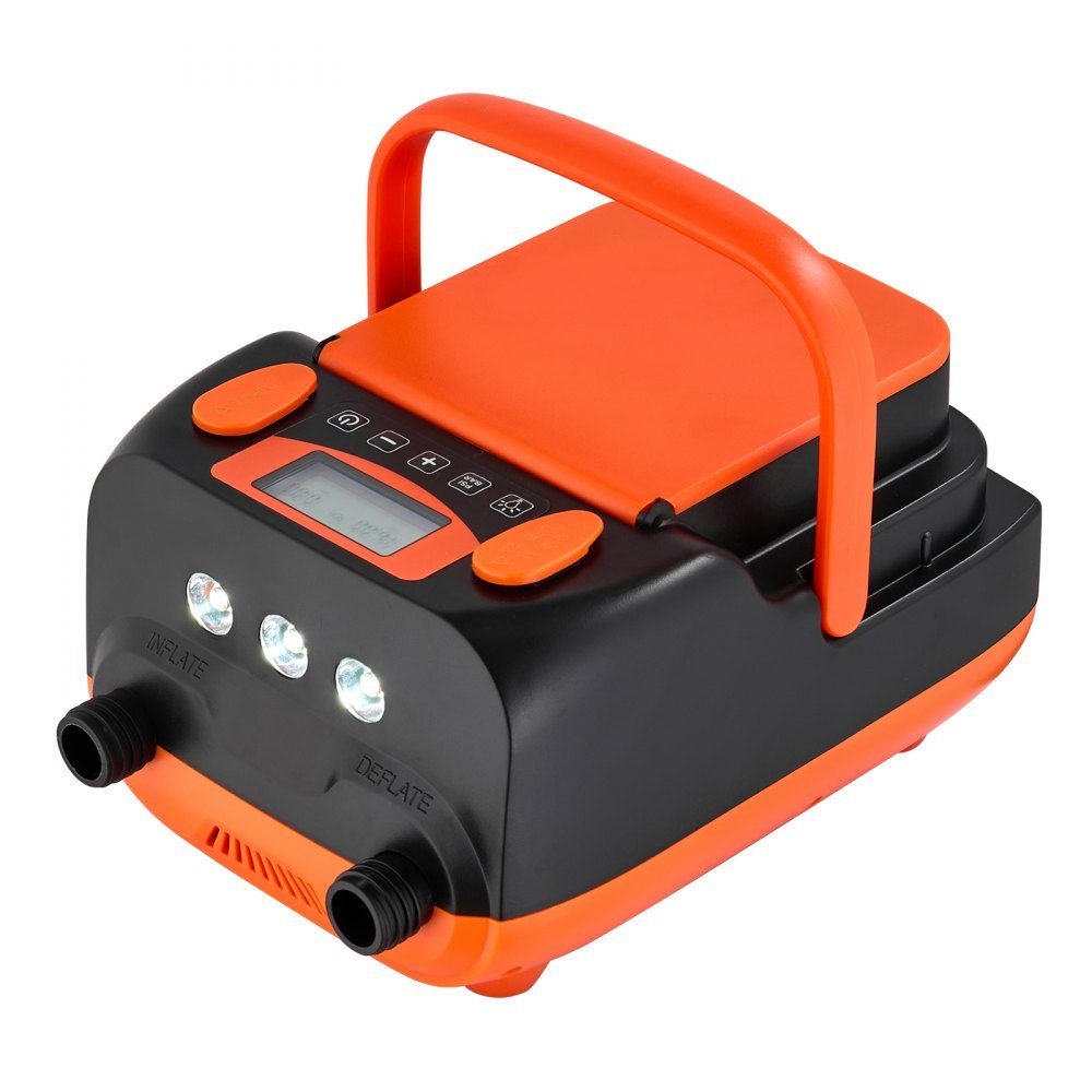 Paddleboard Pump (20 PSI) with USB Output, Two-Stage Electric SUP Air Pump with Auto Shut-Off and LED Light, Inflate and Deflate 12V DC, Ideal for Inflatable Boat Mattresses