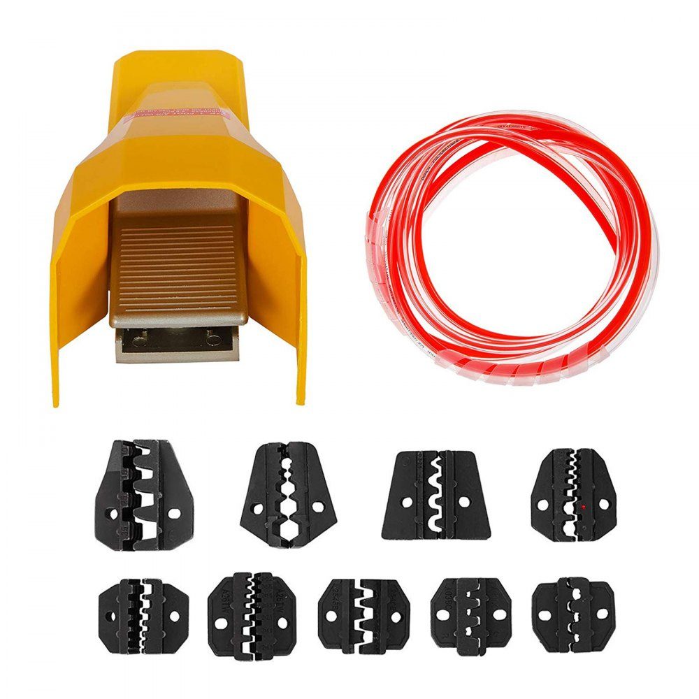 Pneumatische Crimpzange Am-10, luftbetriebene Kabelschuh-Crimpmaschine zum Crimpen von bis zu 16 mm², pneumatische Crimpzange mit 10 Sätzen Einsätzen