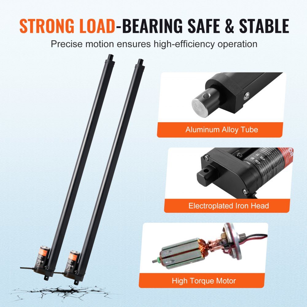 2 pièces. Kit actionneur linéaire 12V 76,2cm 0,89cm/s 99,79kg/1000N protection IP54