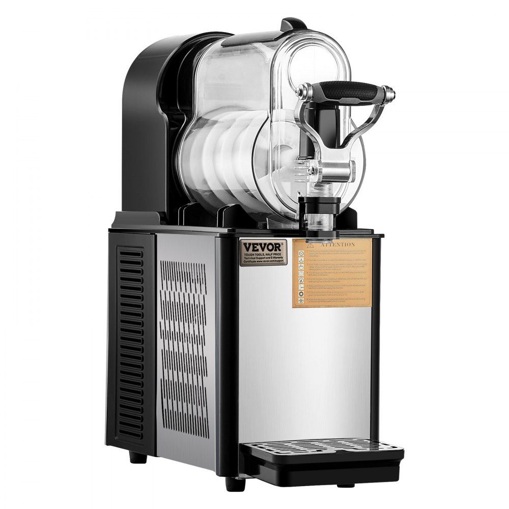 Kommerzielle Slush-Eismaschine, 3 l, Einzeltankmaschine für gefrorene Getränke, 12 Tassen, Edelstahl, Slush-Eismaschine mit Tastatur, Softeismaschine für Partys, Restaurants, Cafés, Bars, Schwarz