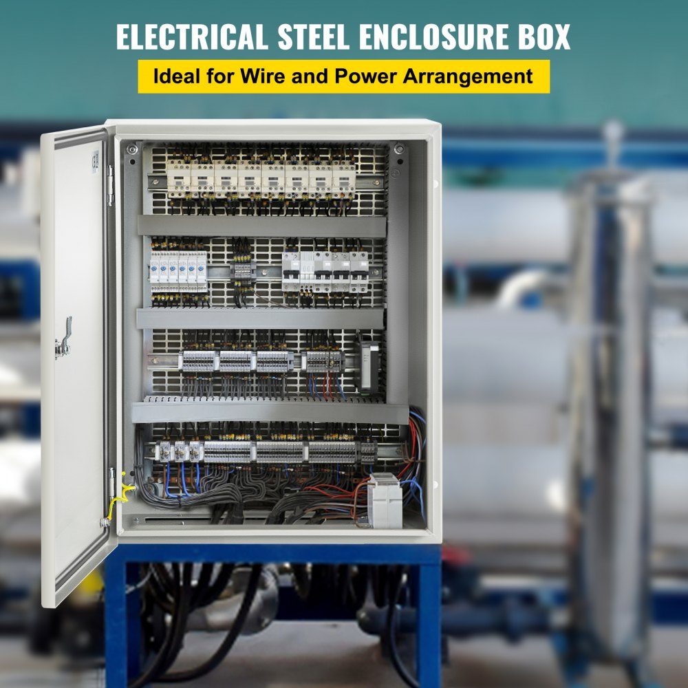 Armoire électrique, boîtier industriel NEMA, 50x40x20 cm, armoire de distribution en acier NEMA 4X, IP66 étanche et anti-poussière, boîte de jonction électrique extérieure/intérieure avec plaque de montage