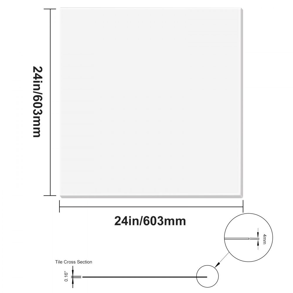 Ceiling Tiles, 12 Pack 24x24 Inch Suspended Ceiling Tiles Made of High Quality PVC Foam, Fireproof, Good Flexibility and Easy Installation, Ceiling Panel for Home/Office Decoration, Smooth White