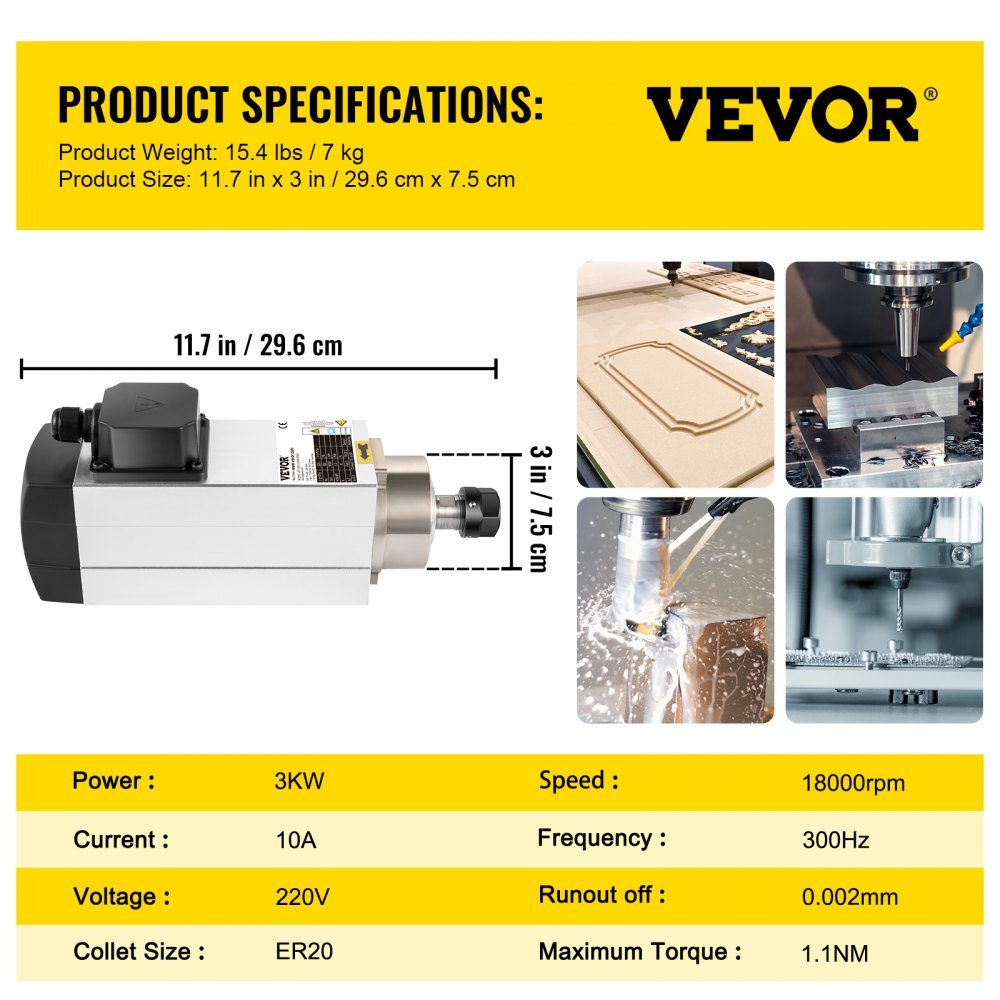 3KW Spindelmotor Linearmotor luftgekühlter Hochgeschwindigkeits-Schleif-Fräsmotor