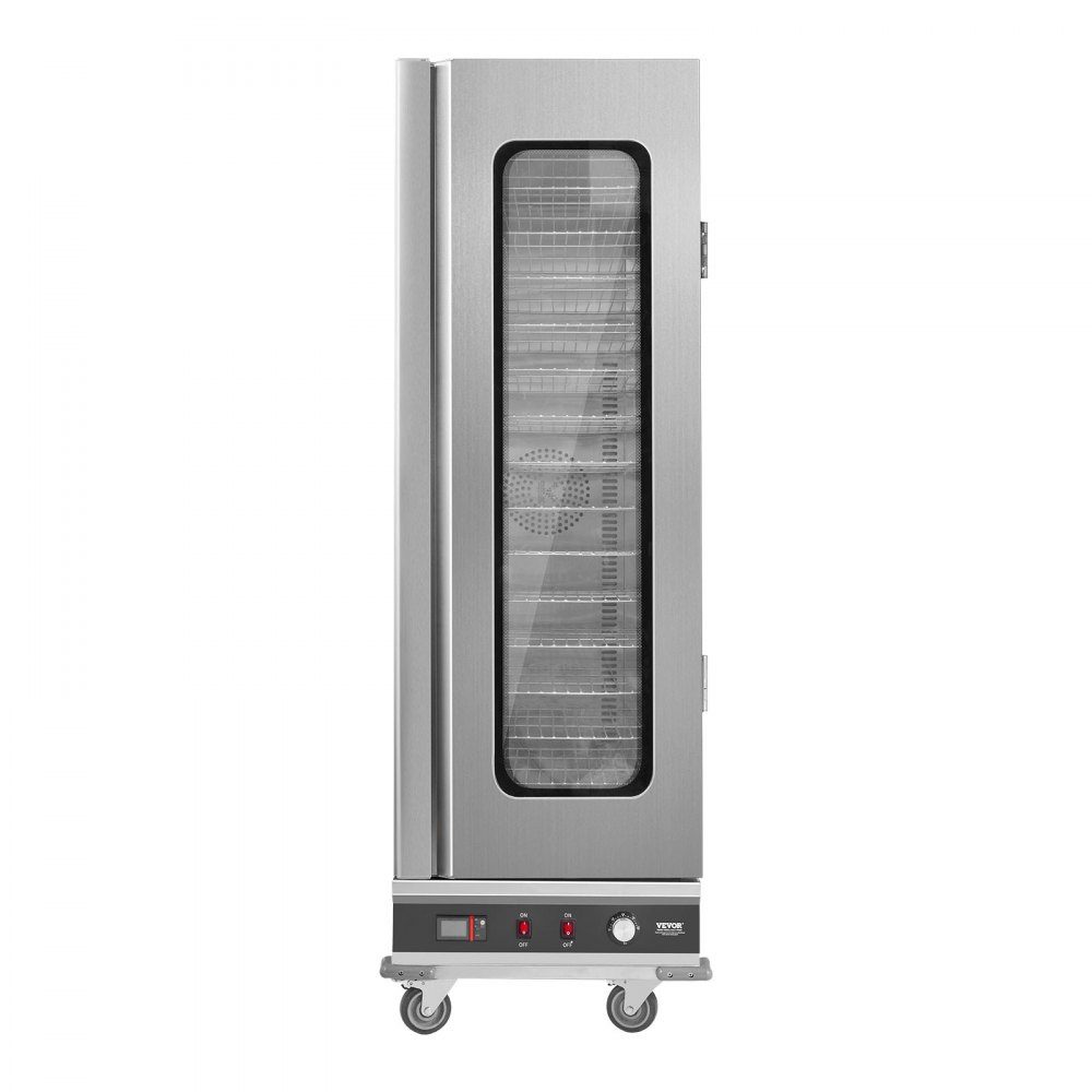 Réchauffeur de nourriture Hot Box, chauffe-collation à 16 niveaux, bol d'eau, porte en verre simple et étagères réglables, armoire chauffante en acier inoxydable, idéal pour conserver la pizza, le poulet
