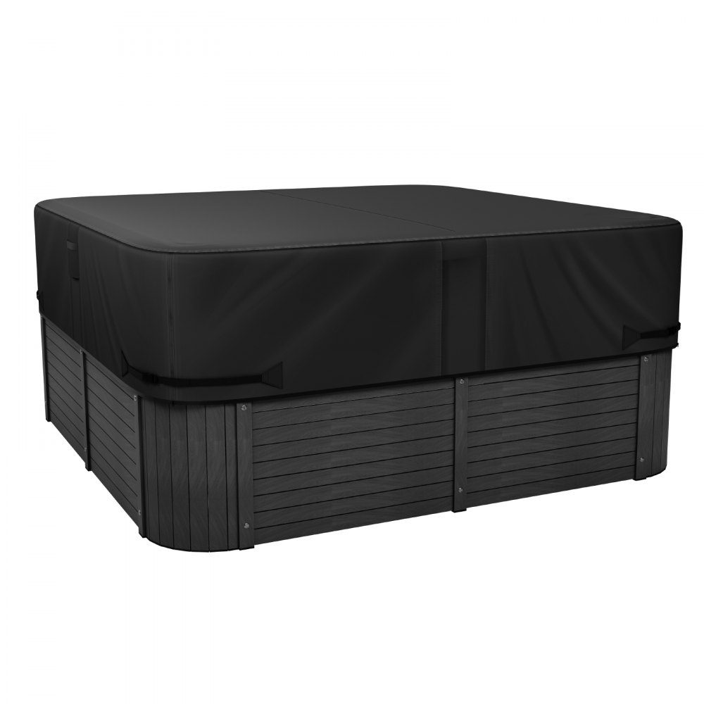 Whirlpool-Abdeckung (2235 x 2235 x 508 mm), wetterfest und wasserdicht, Spa-Abdeckung, Staubschutz aus Oxford-Gewebe und 950 N Reißfestigkeit, staubdicht für Badewannen, Schwarz