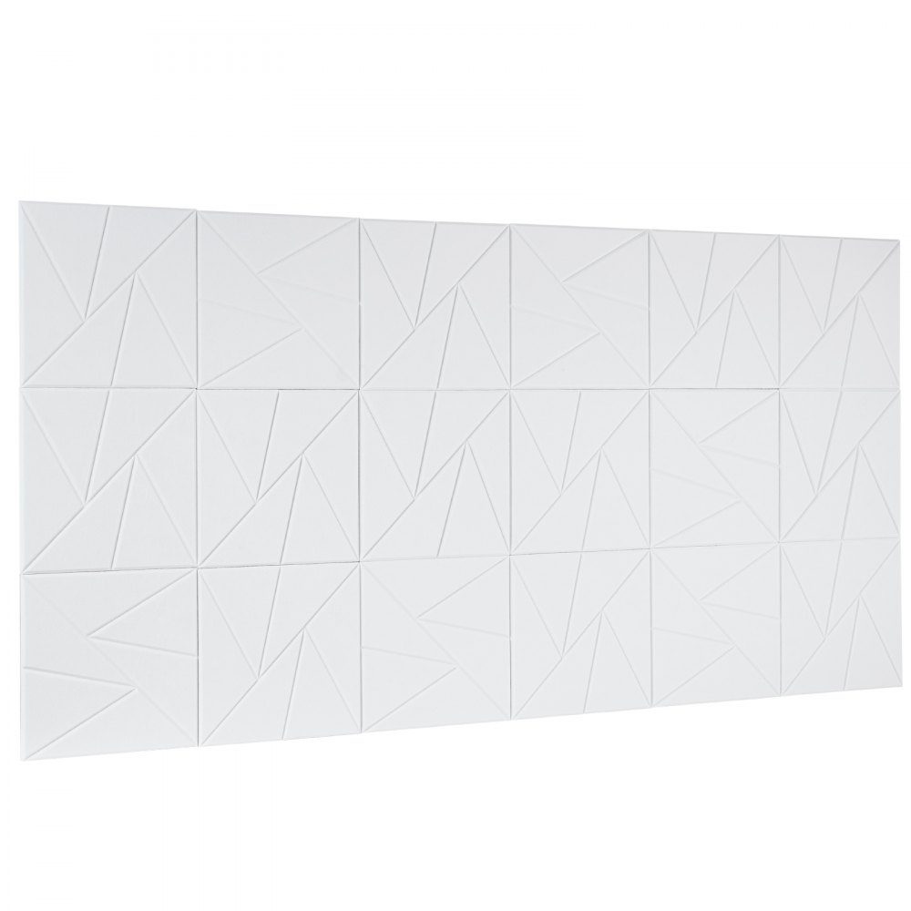 Akustikplatten mit selbstklebendem Klebeband, 300 x 300 x 10 mm, schalldichte Schaumstoffplatten, Polyesterfaser-Akustikwandpaneele für Heimstudio, Büro, Theater, Weiß, 18 Stück