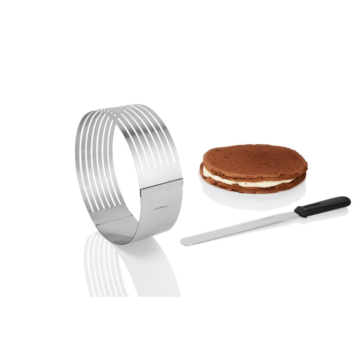 LIVARNO Home kitchen lifter/cake base cutting aid made of stainless steel, dishwasher safe
