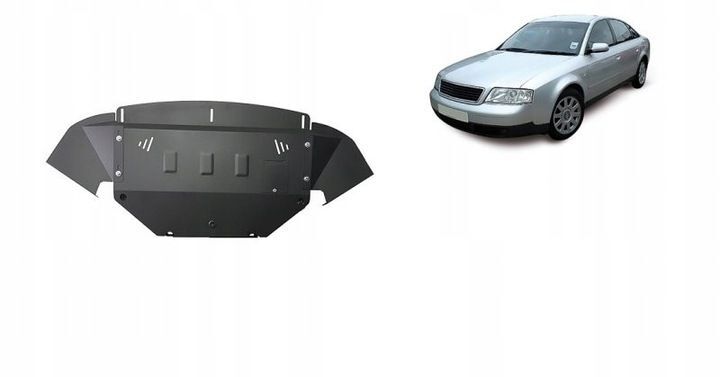 Protection anti-encastrement du capot moteur en acier Transformation Audi A6 C5 (1997-2004) avec kit de matériel de complément Protection anti-encastrement du capot moteur en acier Transformation Audi A6 C5 (1997-2004) avec kit de matériel de complément