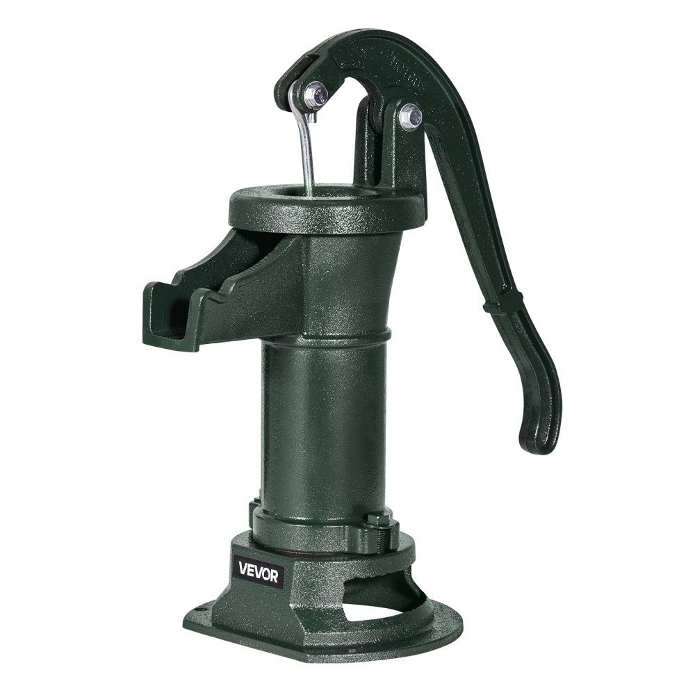 Handpumpe Antik Vintage, 7,6 m Förderhöhe, nostalgische Gusseisenpumpe, Springbrunnenpumpe, Handpumpe NPT 1-1/4 Zoll Anschluss, Gartenpumpe, für Garten, Teich, Hof, Bauernhof, Grün