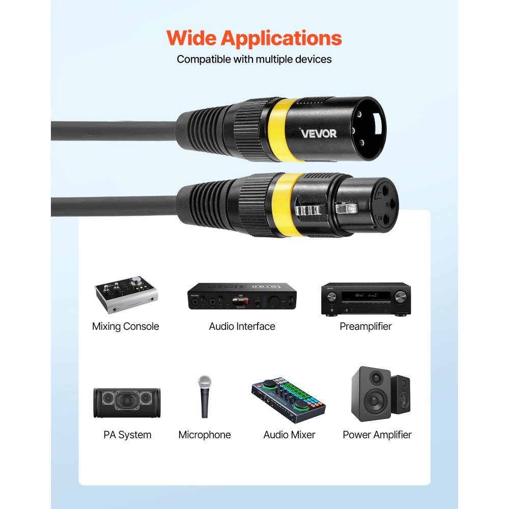 XLR Cable 30.5m 2 Pack Balanced DMX Microphone Cable (Male to Female) Gold Plated 3 Pin XLR Microphone Speaker Cable for Stage Lighting, Microphones, Amplifiers, Mixers