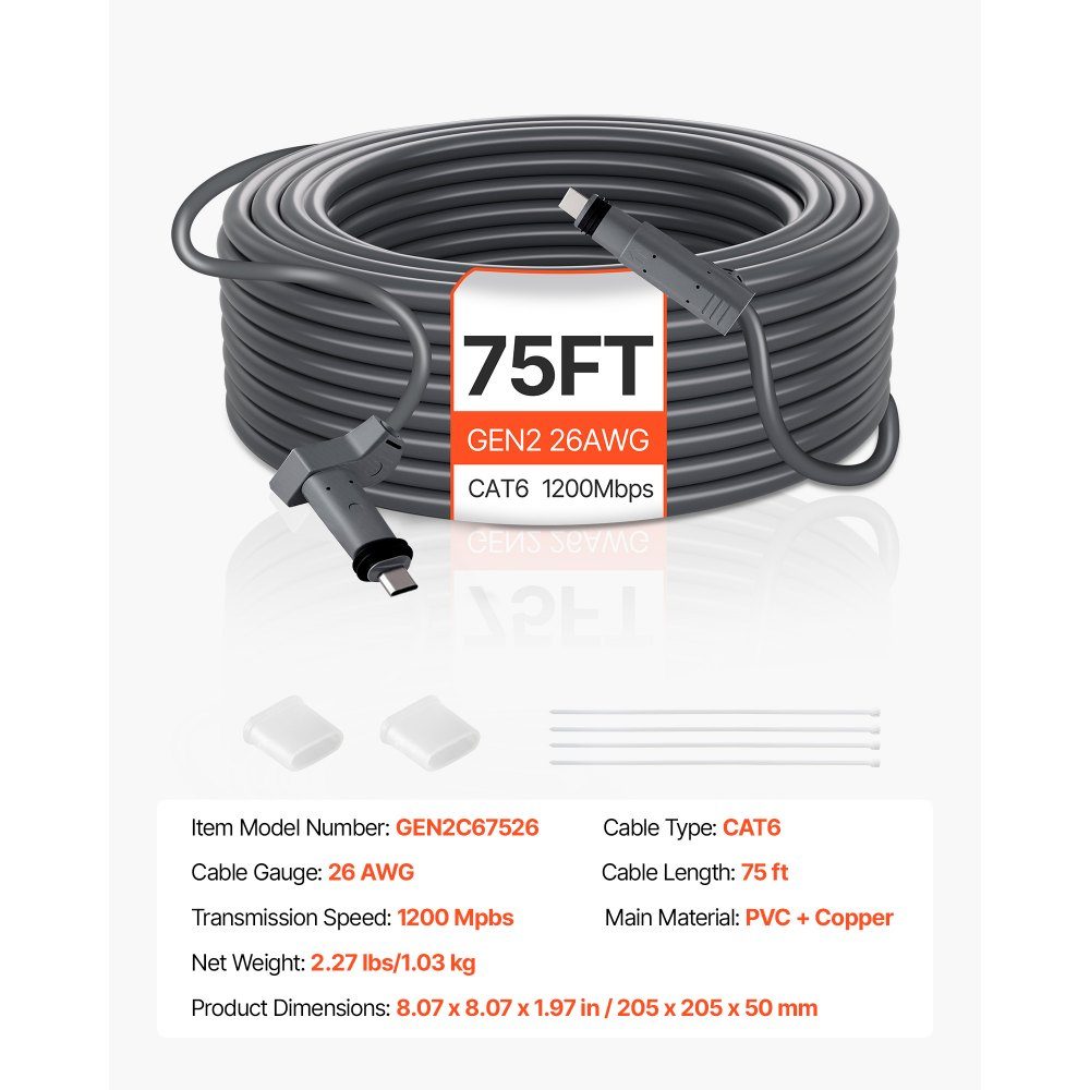 Starlink Standard Cable Gen 2 Satellite V2 Extension Cable 22.86m 26AWG / 0.15mm²