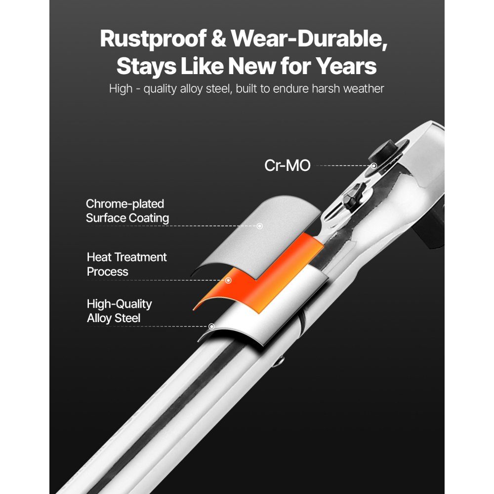 Click Torque Wrench 3/4" Drive 136-814N.m Two Way Torque Wrench Set with Dual Range Scales 48 Teeth ± 3% High Precision Alloy Steel for Car Repair Orange