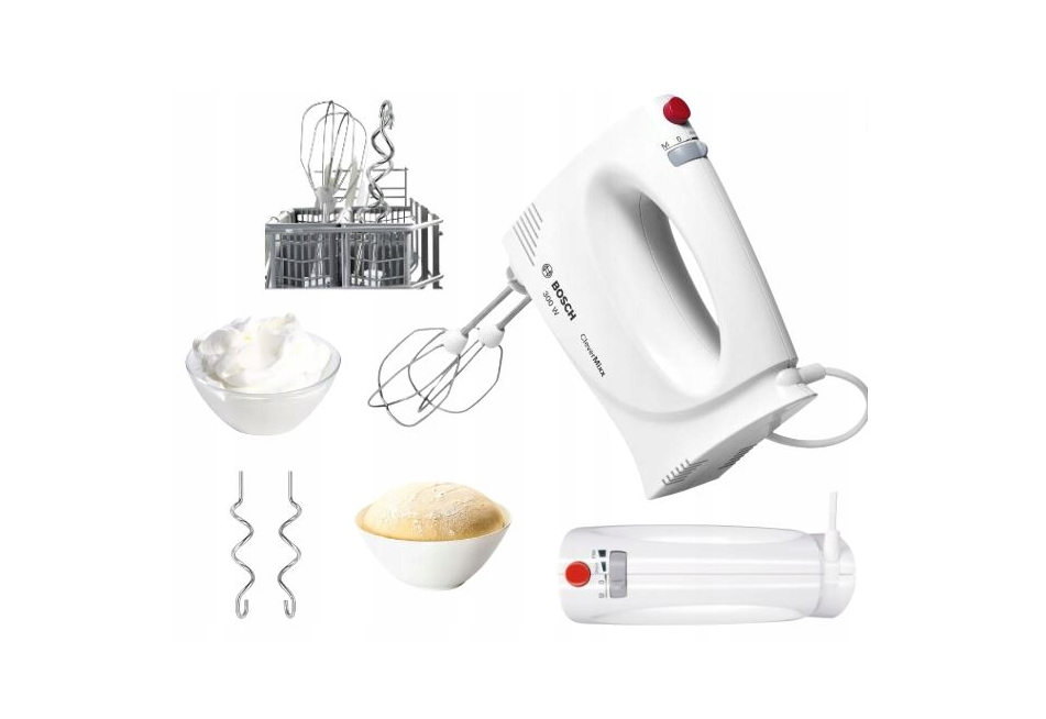 Bosch MFQ3010 Handmixer 300W, 2 Geschwindigkeitsstufen, weiß