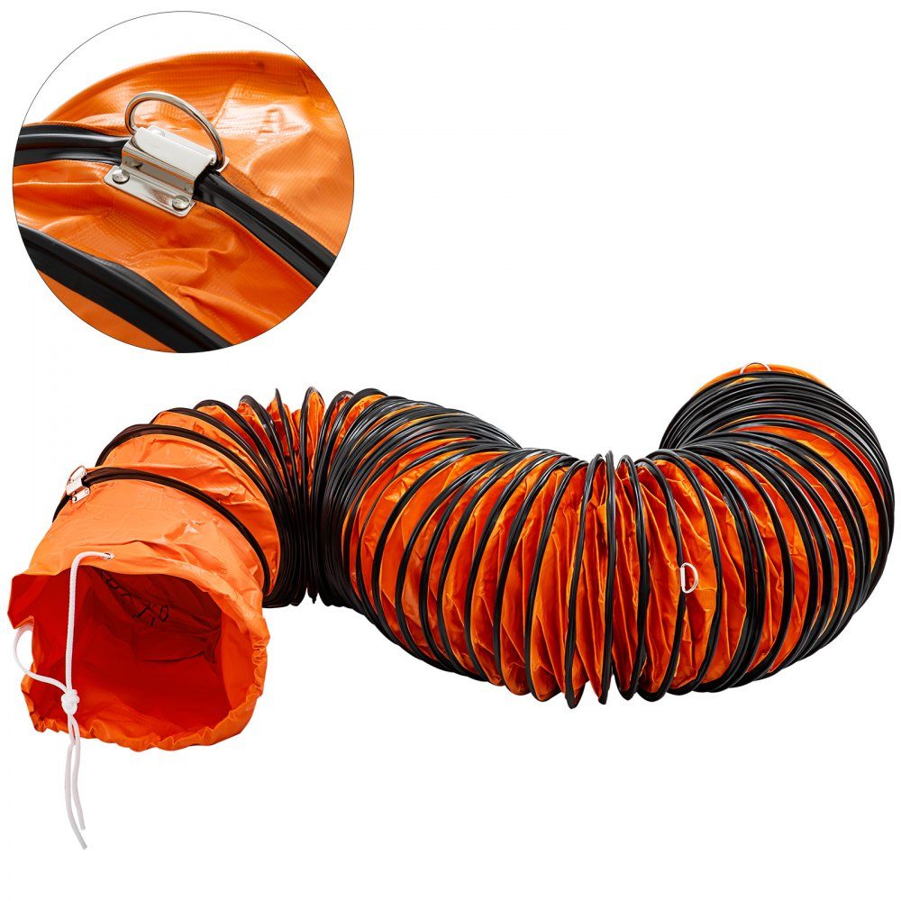 Tuyau flexible en PVC de 25 pieds, tuyau flexible en PVC, tuyau d'échappement de ventilateur portable industriel, tuyau robuste pour ventilateur d'extraction de 250 mm