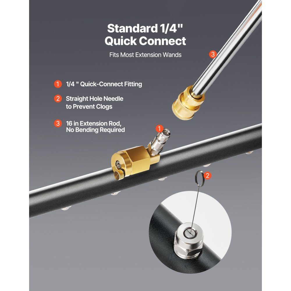 415mm Pressure Washer Underbody Cleaner, Stainless Steel Surface Cleaner, 4000 Max PSI, Angle Adjustment Gear, 4 Spray Nozzles, 2 Extended Bars for Driveway, Patio, Deck