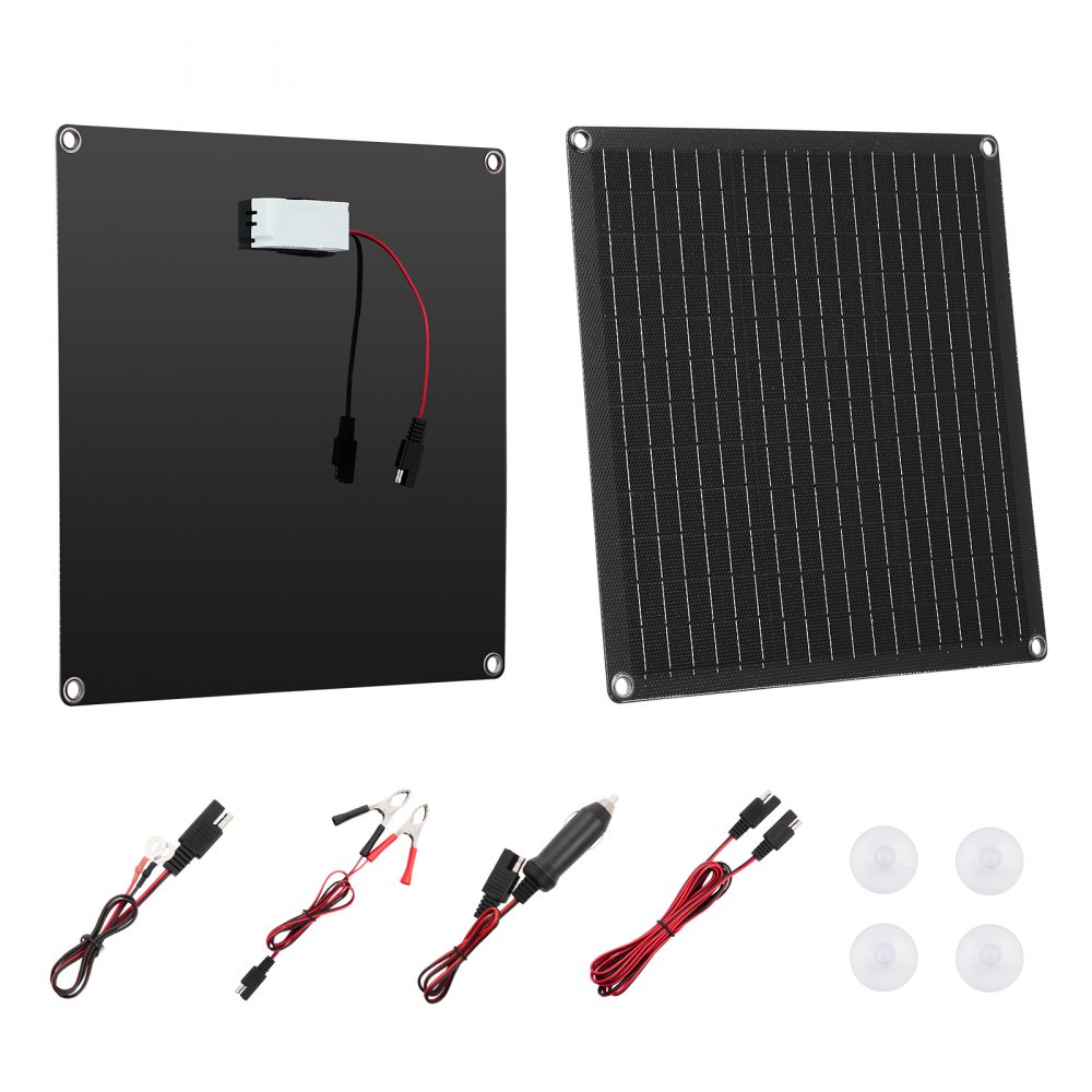 Kit de panneau solaire monocristallin 12 V 20 W, chargeur de batterie avec contrôleur intelligent intégré et 3 câbles de connexion, portable pour camping-car, voiture, moto, bateau, camionnette, camping-car Kit de panneau solaire monocristallin 12 V 20 W, chargeur de batterie avec contrôleur intelligent intégré et 3 câbles de connexion, portable pour camping-car, voiture, moto, bateau, camionnette, camping-car