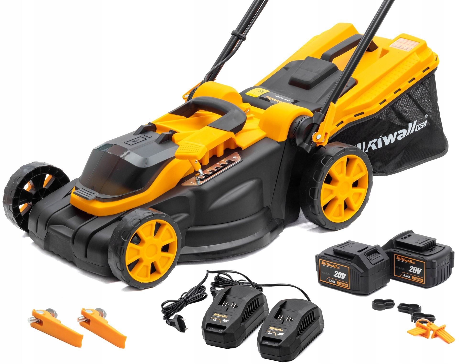 Leistungsstarker Akku-Rasenmäher 40V 8Ah 38cm Set