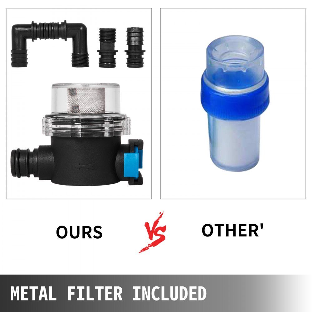 Wasserpumpe Hochdruckmembran 12 V, Hochdruckwasserpumpe 17 L/min, selbstansaugende Membranpumpe 2m, 3-Kammer-Membran, Membranpumpe mit Thermoschutz, für Kraftfahrzeuge, Wohnmobile