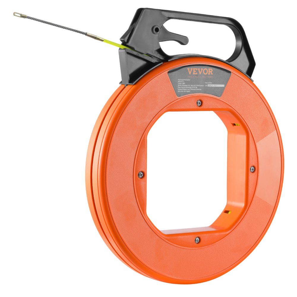 Fish Tape 100ft 3/16" glasvezel draadtrekker met geoptimaliseerd lichaam en handvat, eenvoudig te gebruiken kabeltrekker, flexibel draadvisgereedschap voor muren en elektrische draden, niet-geleidend