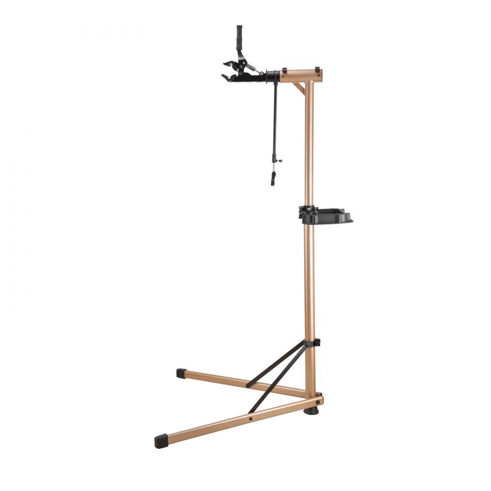 Support de réparation de vélo, support de réparation de vélo (capacité de charge de 49,9 kg) avec hauteur réglable de 1025 à 1510 mm et grand plateau à outils, support d'entretien pliable pour vélos de montagne, vélos de route