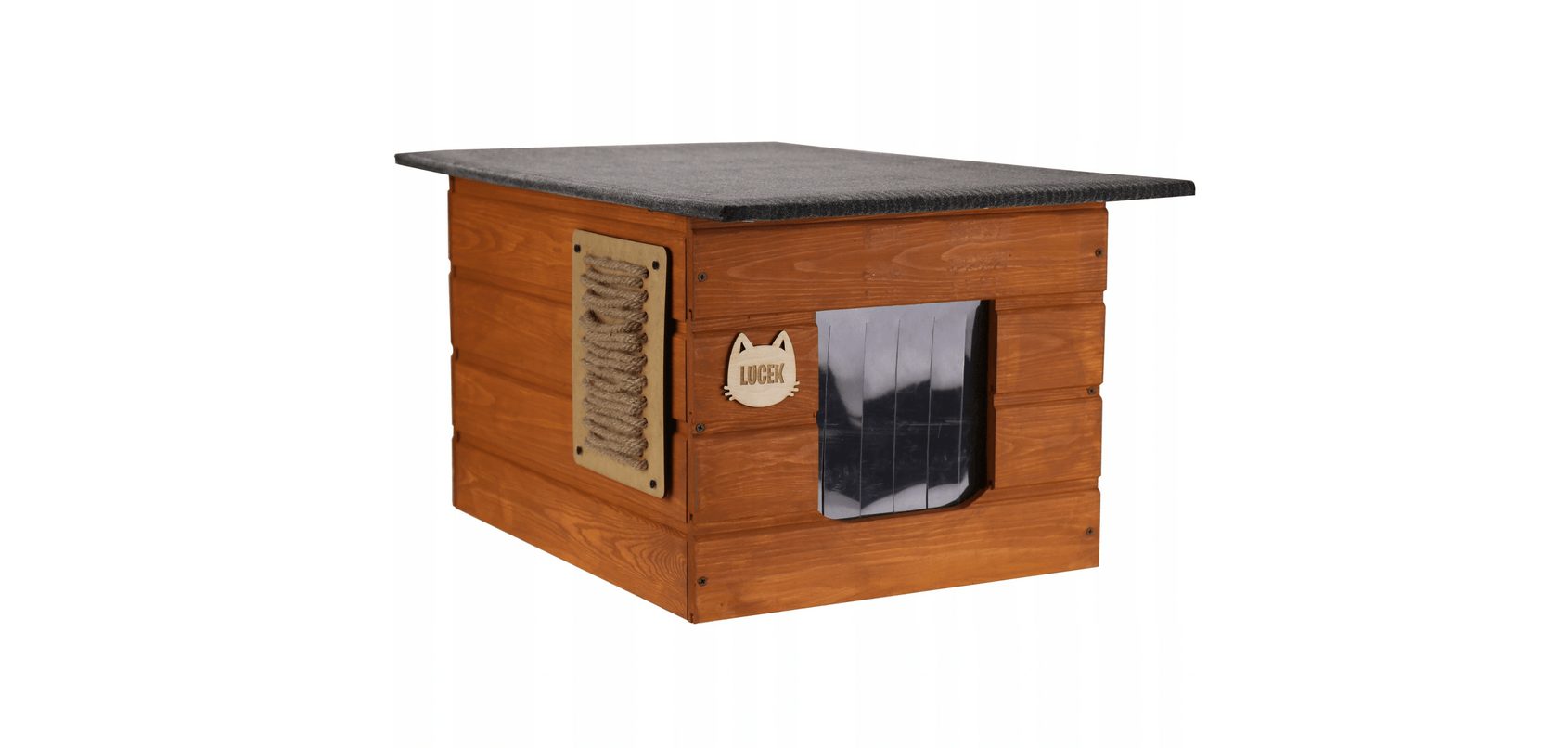 Handmade kit cat house weatherproof with name plate