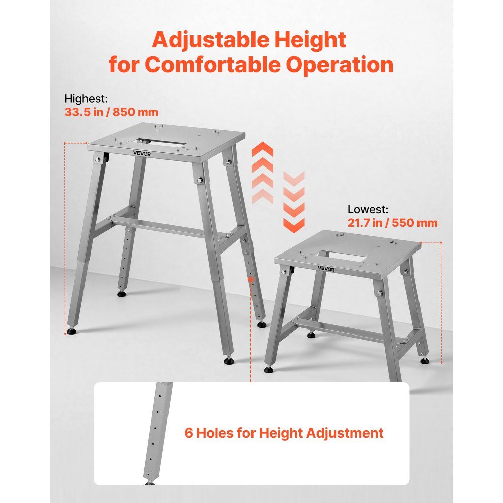 Support pour scie à ruban électrique à hauteur réglable, cadre robuste en forme de H et patins antidérapants, pour scie à os, compatible avec les modèles BS-130 et BS-250