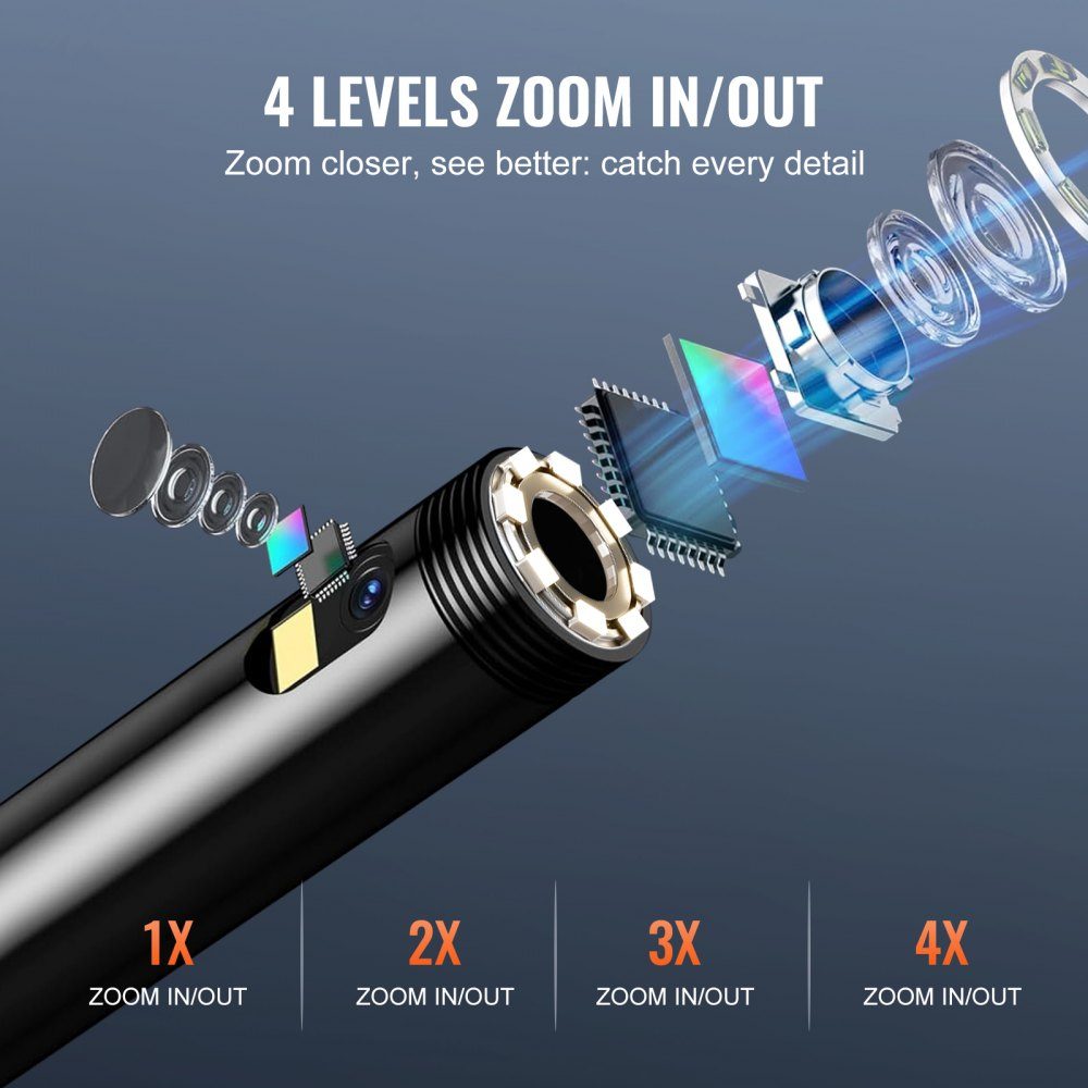 Sewer camera endoscope camera inspection camera 1080P pipe camera 5m cable 4.3" display