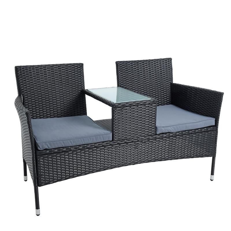 Gartenbank Polyrattanbank Rattanbank 2-Sitzer Gartenmöbel Balkonmöbel Farbwahl